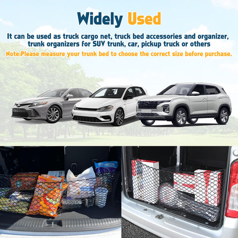 Car Rear Cargo Nylon Adjustable Elastic Storage Organizer Net Universal Fit