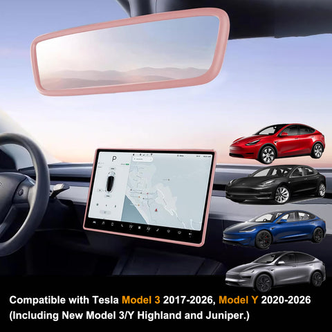 2pcs/Set Screen Edge Rearview Mirror Protector Trim Frame For Tesla Model 3 Y