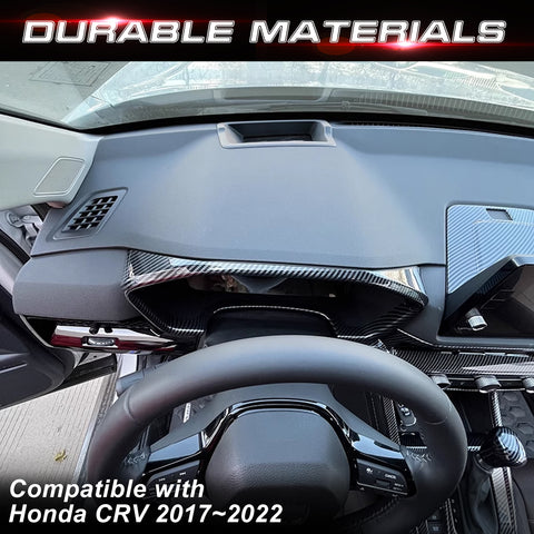 Carbon Fiber Black Dashboard Instrument Panel Cover For Honda CR-V 2017-2022
