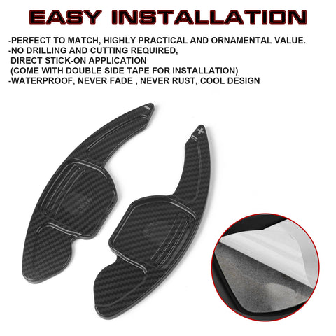 Carbon Fiber Black Steering Wheel Paddle Shifter Extension For Audi A4 A5 A6 A7