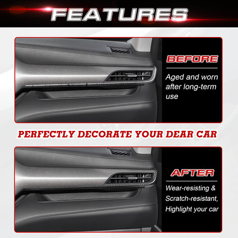 x xotic tech 2Pcs Center Console Dash Board Panel Dial Dashboard Cover Trims Compatible with Toyota Highlander 2020-up Interior Decoration Car Accessories