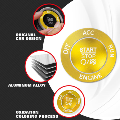 Keyless Engine Push Start Button & Surrounding Ring For Dodge Charger Challenger