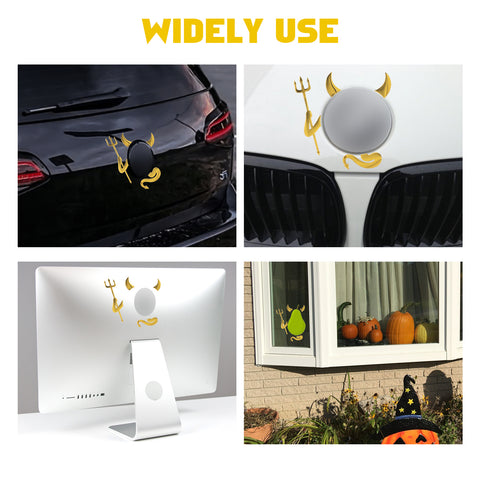 1pc x 3D Silver Chrome Devil Demon Sticker Decal Auto Car Emblem Decal Decoration