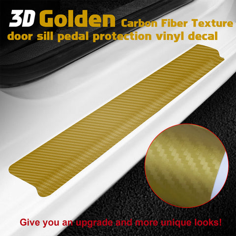 3D/4D Carbon Fiber Texture Door Sill Vinly Scratch Protection Cover Sticker