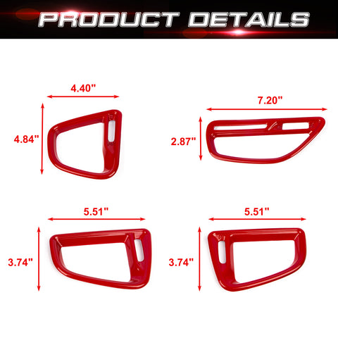 4X Center Console Air Conditioner Outlet Vent Cover Trim for Challenger 2015-up