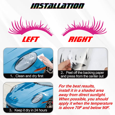 Xotic Tech CarLashes Car Headlight Eyelashes Stickers Fashion Fake Cute Decal Universal for Car Truck Headlamp Headlight
