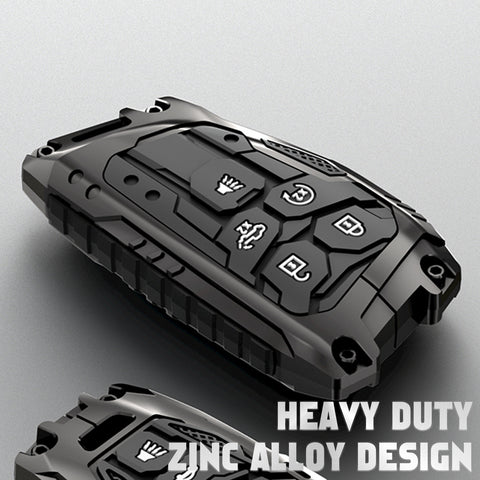 x xotic tech Mech Style Heavy Metal Key Fob Cover Compatible with Chevy Silverado 1500, GMC Sierra 1500 2022-2025, Chevrolet Tahoe 2024-2025, Zinc Alloy Key Case Protector Shell Keychain