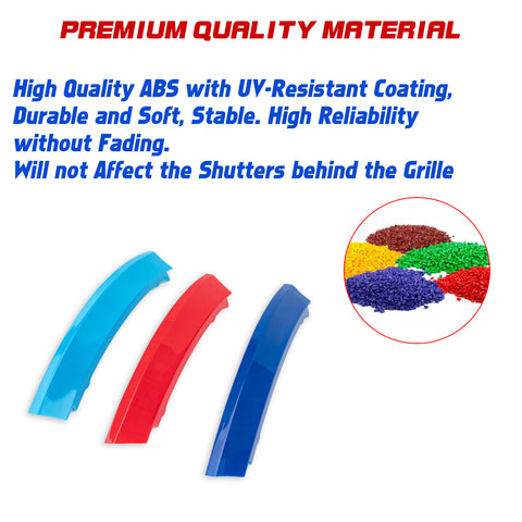 Tri-Colored Front Center Kidney Grille Strips Clip Cover For BMW X3 E83 2003-06