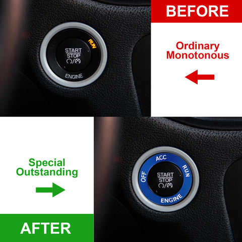 Red Engine Start Stop Button Switch Ring Cover Trim For Dodge Charger 2010-2022