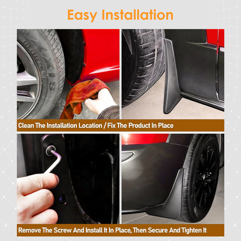 x xotic tech Mud Flaps Splash Guard Compatible with Hyundai Sonata 2024 2025 2026, No Drill Front & Rear Mudguards Fender Protector Set w/Hardware Pickup Truck Accessories(4PCS)