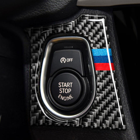 M Colored Carbon Fiber Window Switch Engine Start Molding Trim For BMW F30 F32