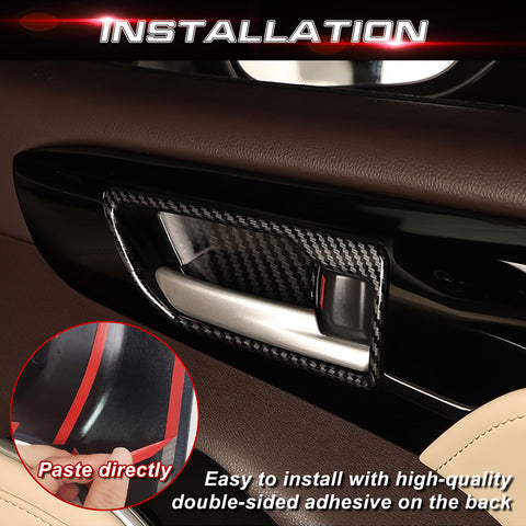 x xotic tech Interior Door Handle Bowl Cover Compatible with Toyota Highlander 2020-up ABS Car Decoration Interior Accessories (Carbon Fiber Style) 4Pcs/Set