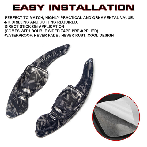 Black Forged Pattern Steering Wheel Paddle Shifter Extension For VW Golf Beetle