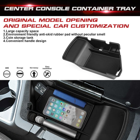 Center Console Organizer, Insert Armrest Secondary Storage Box Tray Accessories Compatible with Dodge Challenger 2015-2023