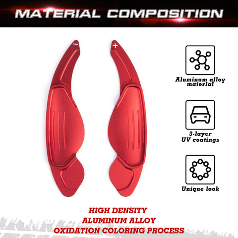 Red Aluminum Paddle Shifter Extension For Jaguar F-Pace E-Pace XE XF Land Rover
