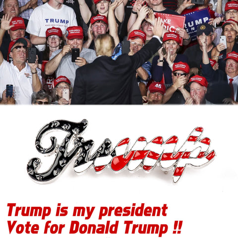 Donald Trump 2024 I'LL BE BACK Patriotic USA Flag Metal Tie Tack Badge Pin 2pcs