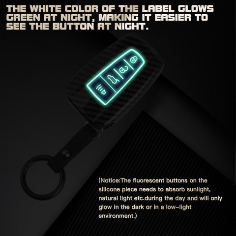 For RAV4 Camry Corolla Glossy Carbon Fiber Pattern Silicone Button Key Fob Skin