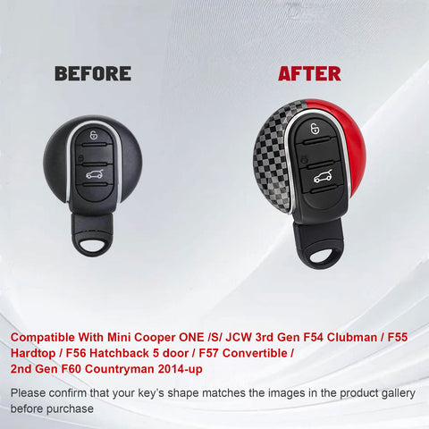 x xotic tech JCW Style Key Fob Cover Case Shell Replacement Compatible with MINI Cooper 3rd Gen F55 F56 F57 F54 Clubman, Gen2 F60 Countryman Smart Key, Brake Disk Shape