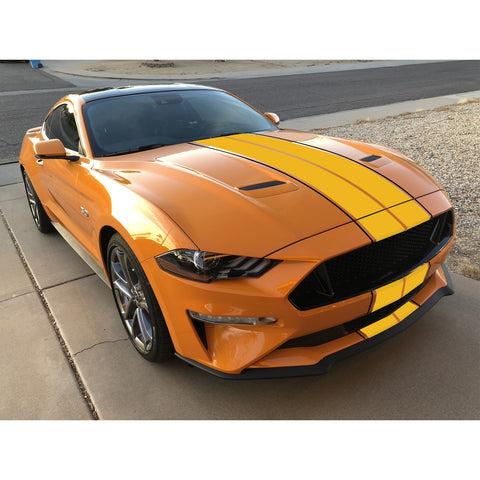 Xotic Tech Glossy Vinyl Racing Stripe Car Hood Graphics Decal Sticker for Hood Roof Rear Trunk Decoration Compatible with Ford Mustang 2015-up