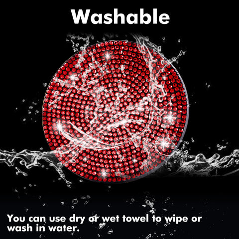 2pcs Cute Bling Car Cup Holder Coaster with Rhinestone Auto Interior Accessories