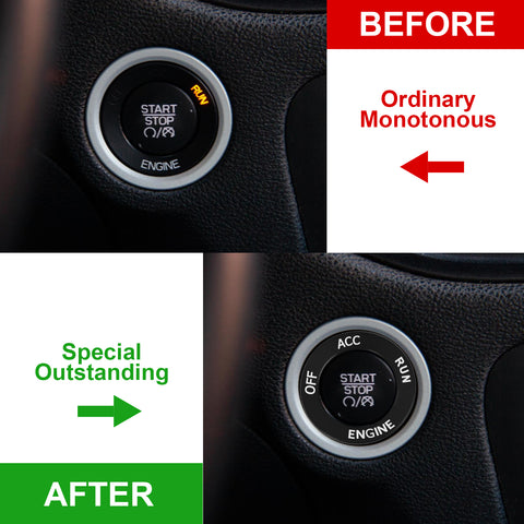 Red Engine Start Stop Button Switch Ring Cover Trim For Dodge Charger 2010-2022