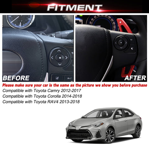 Aluminum Paddle Shifter Extension For Toyota Camry 2012-2017 RAV4 2013-18