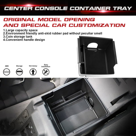 Center Console Organizer, Compatible with Ford Bronco 2021 2022 2023 2024 2/4-Door, Armrest Secondary Storage Box Insert Lower Tray Accessories (Not for Bronco Sport)