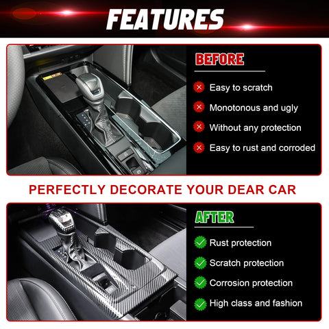 Carbon Fiber Look Center Console Gear Shift Panel Cover For Toyota Camry 2025-up