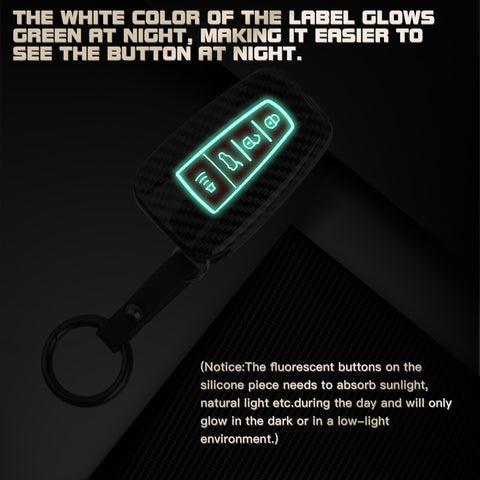 For RAV4 Camry Corolla Glossy Carbon Fiber Pattern Silicone Button Key Fob Skin