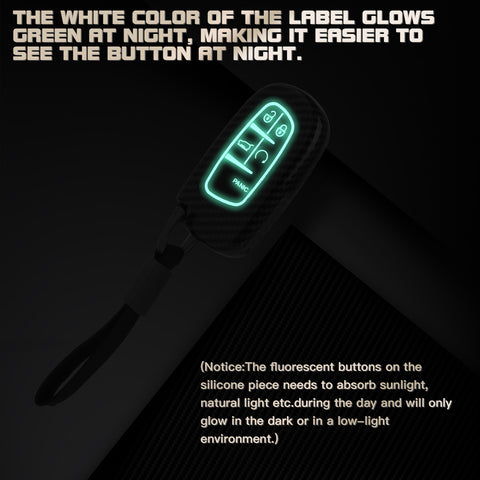 Glossy Carbon Fiber Style Remote Key Fob Shell+ Keychain For Jeep Grand Cherokee Compass