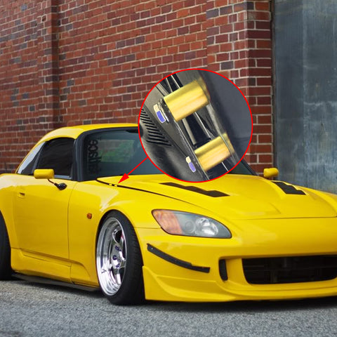 4Sets Steel Bulkhead Riser Kit, Engine Motor Hood Vent Spacer Riser, 1 inch 8mm Aluminum Alloy Engine Hood Ventilation Spacer for Auto Engine Turbo Swap