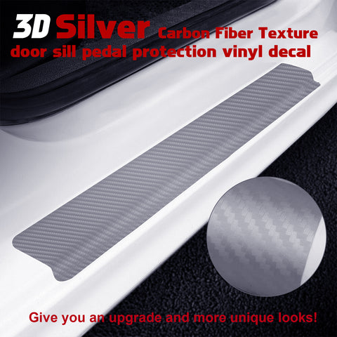 3D/4D Carbon Fiber Texture Door Sill Vinly Scratch Protection Cover Sticker