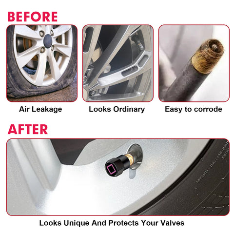 x xotic tech 4pcs Korean Game Style Tire Valve Stem Cover Caps Anodized Aluminum Alloy, Corrosion Resistant Leak-Proof Wheel Valve Cap Set, Universal for Cars Trucks Motorcycles SUVs