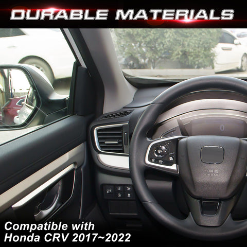 Carbon Fiber Black Dash Air Condition Vent Frame Decor For Honda CR-V 2017-2022