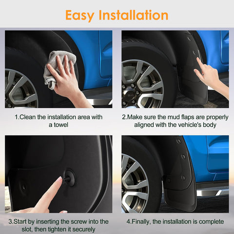 x xotic tech Mud Flaps Splash Guard Compatible with Ford Ranger 2024 2025 2026 Front & Rear Mudguards Fender Flare Dirt Slush Trap Protector Set Pickup Truck Accessories(4PCS)