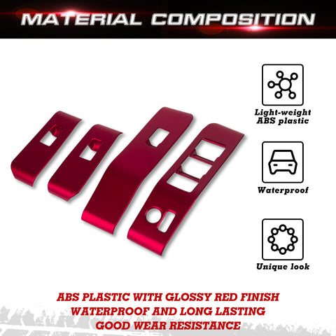 x xotic tech 4Pcs Automobile Door Window Control Panel Cover Door Lock Switch Trim Molding Accessories Compatible with Toyota Highlander 2020-up North American Version