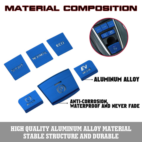 Red Aluminum Alloy Gear Shift Switch Cover Trim For Toyota Camry Hybrid 2018-22