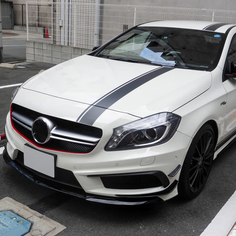Xotic Tech Left Side Vinyl Car Decal Sporty Stripe Decor Sticker for Mercedes Benz C Class Hood Roof Rear Trunk Black