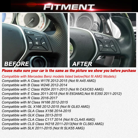 Alloy Paddle Shifter Extension Accessories For Mercedes Benz C E GLA CLA Class