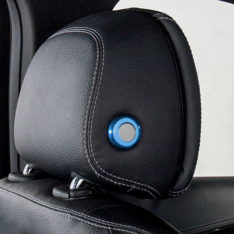 2x Blue Inner Seat Headrest Button Ring Cover Trim For W205 2015-2021 X205 2016-2022