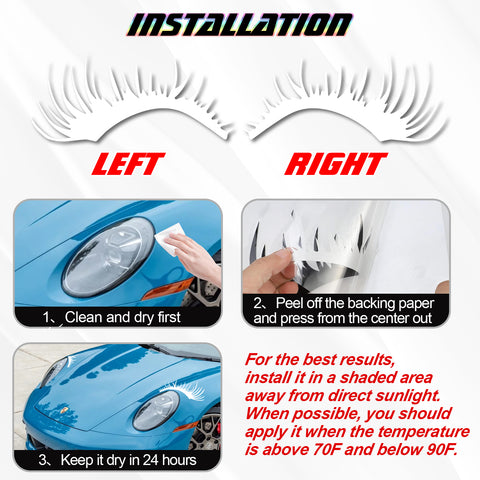 Xotic Tech CarLashes Car Headlight Eyelashes Stickers Fashion Fake Cute Decal Universal for Car Truck Headlamp Headlight
