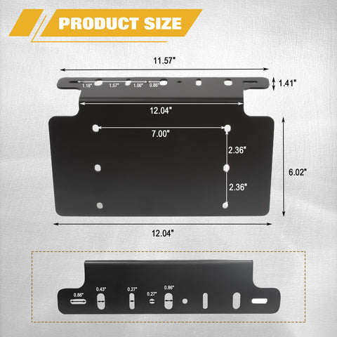 Bolt-on License Plate Mount Bracket Holder Light Bar For Ford F150 Raptor Bronco