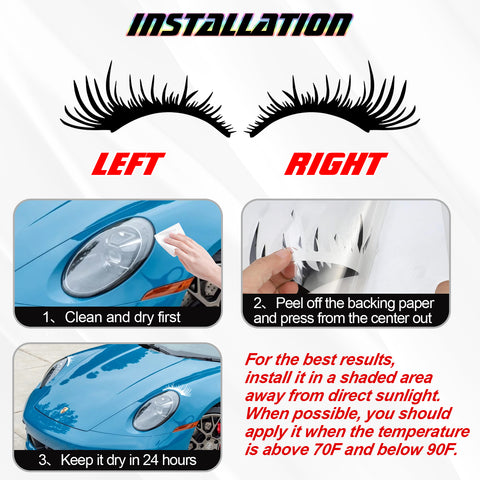Xotic Tech CarLashes Car Headlight Eyelashes Stickers Fashion Fake Cute Decal Universal for Car Truck Headlamp Headlight