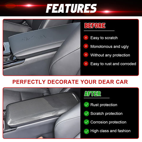 Carbon Fiber Look Center Console Armrest Box Cover Trim For Toyota Camry 2025-up