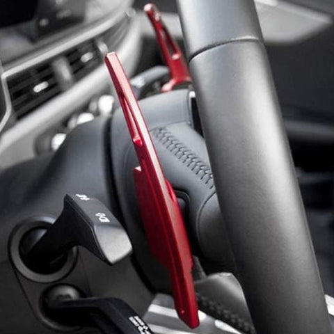 Red Aluminum Paddle Shifter Extension For Audi A5 A6 Q4 Q5 S6 Q6 SQ6 e-tron