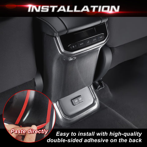 x xotic tech Rear Air Vent Outlet Panel Cover Compatible with Toyota Highlander 2020-up Rear Seat Air Condition Trim Carbon Fiber Pattern ABS Car Decoration Interior Accessories