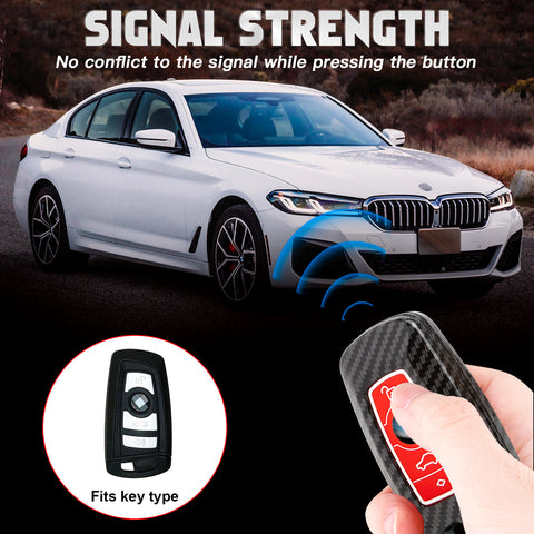 Silicone Button Cover Key Fob Holder Shell w/Key Ring For BMW 1 3 4 5 6 7 Series