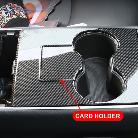 Carbon Style Console Steering Wheel Paddle Shifter Cover for Model 3 Y 2017-2020