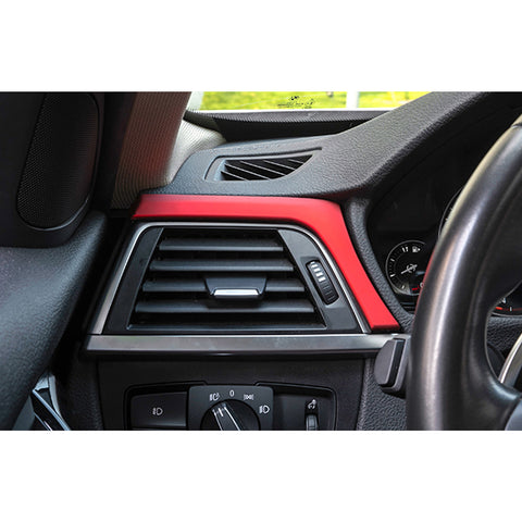 Red Center Console Stripe Multimedia Control Panel Cover For BMW 3 Series 12-18