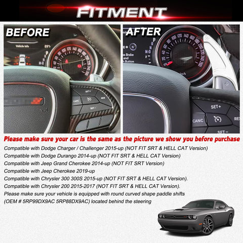 Black Forged ABS Paddle Shifter Extension For Dodge Charger Chrysler 300 2015-21